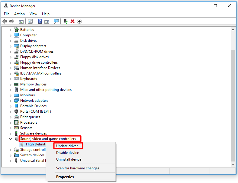 click update driver