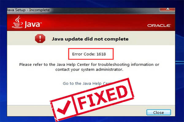 java installation error code 1618