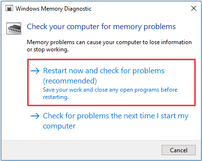 restart now and check for problems