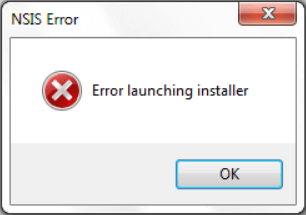 error launching installer