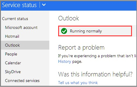 outlook service status outlook service status