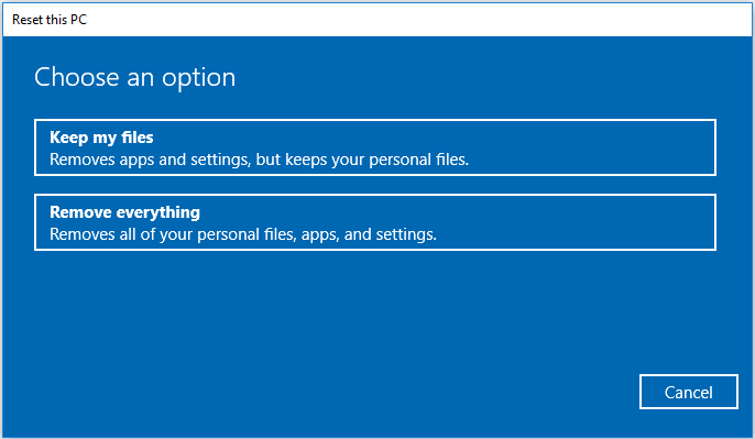 two resetting options