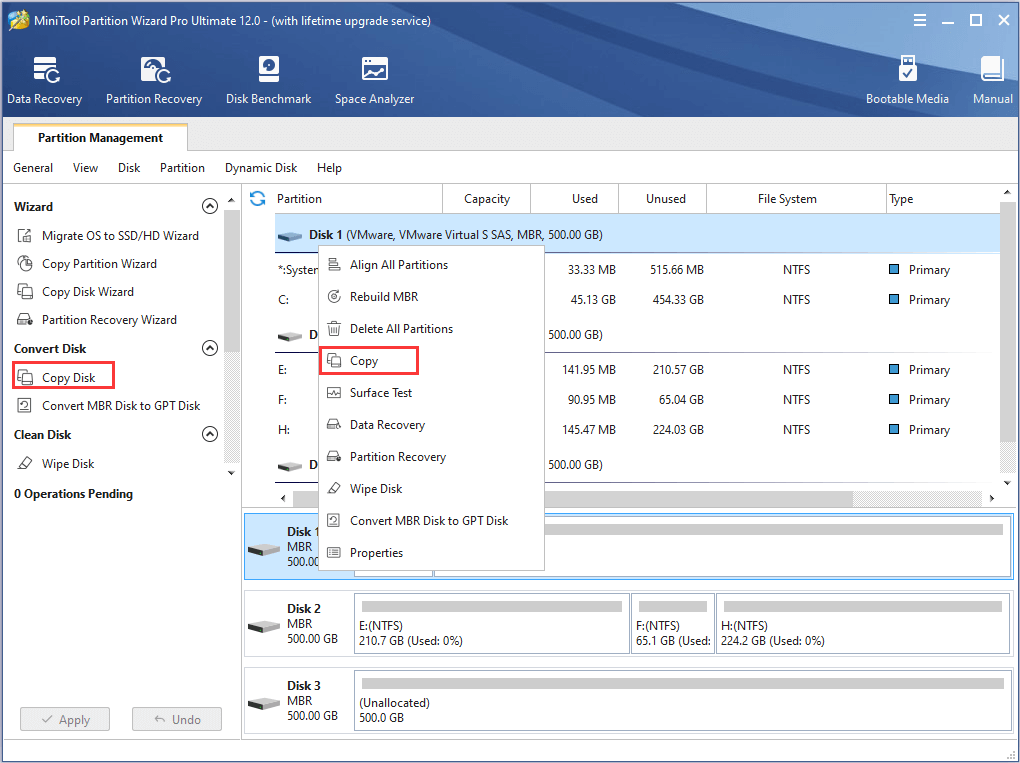 choose Copy Disk