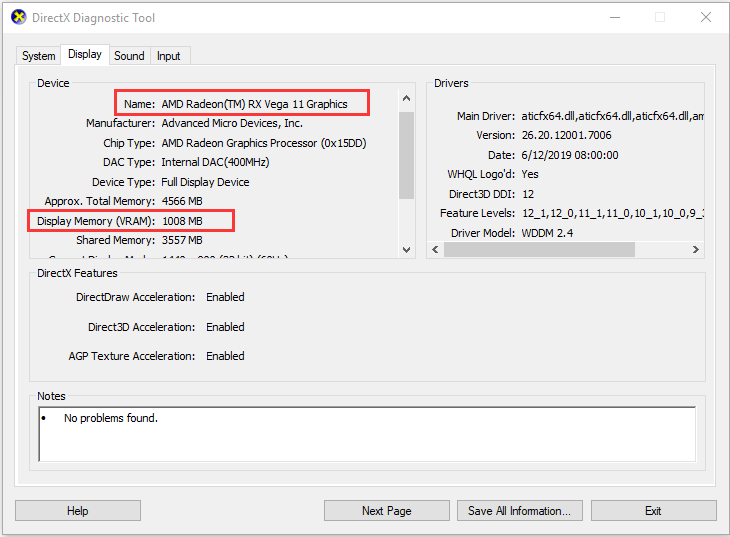 check graphics card information