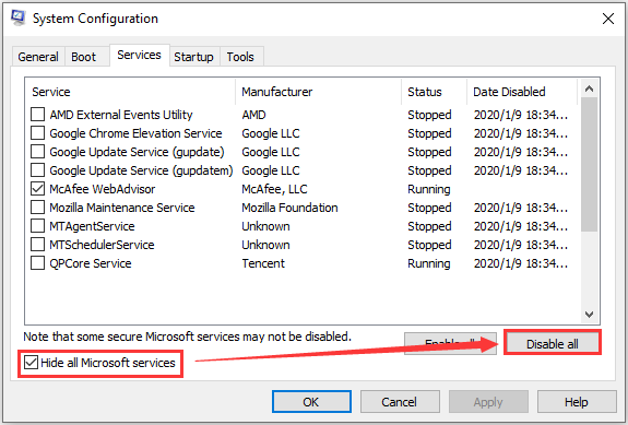 modify System Configuration