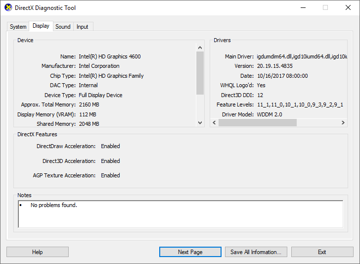 view graphics card information