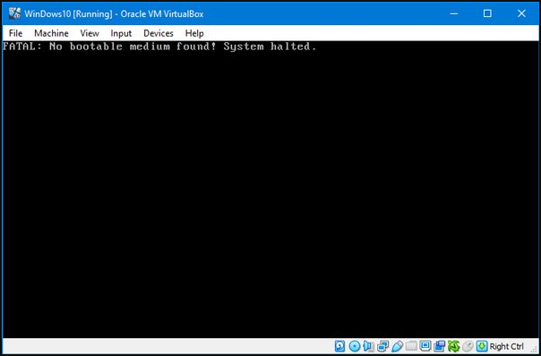 VirtualBox no bootable medium found
