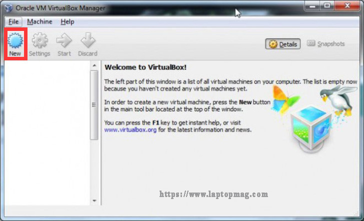 create a new VM on VirtualBox