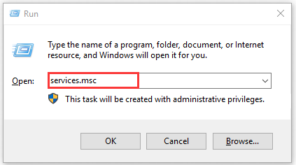 open the services manager window
