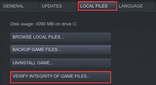 verify integrity of game files