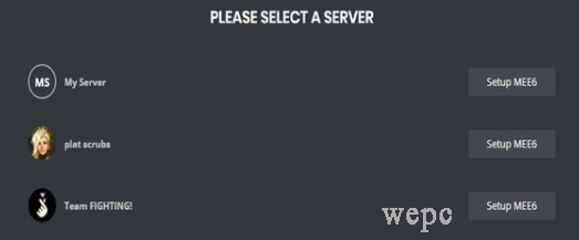 select a server