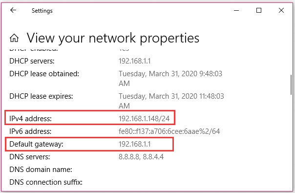 find the IP addresses of the router and computer