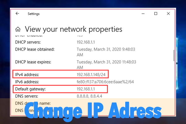 how to change IP address