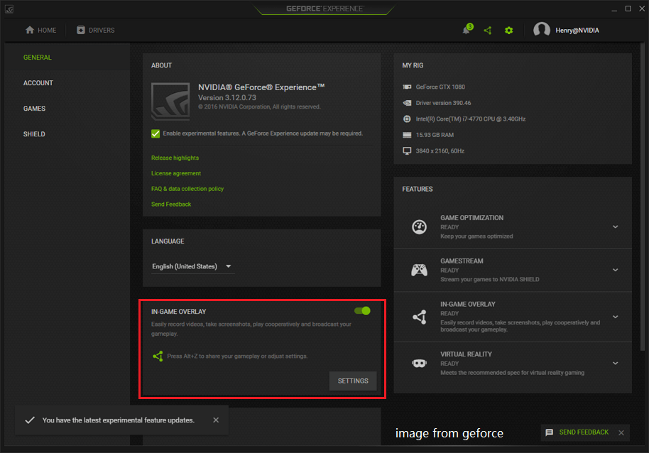 Sprede Kollegium mode How to Disable NVIDIA Overlay in GeForce Experience?