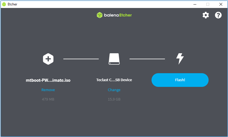 create bootable USB with Etcher