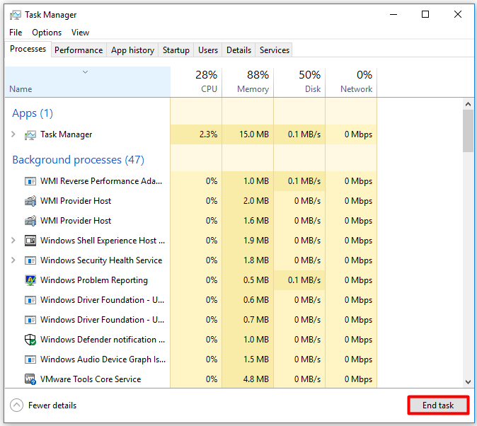 end tasks related to antivurs software