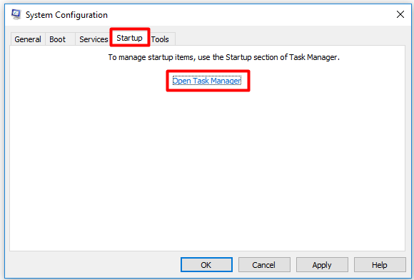 click Open Task Manager