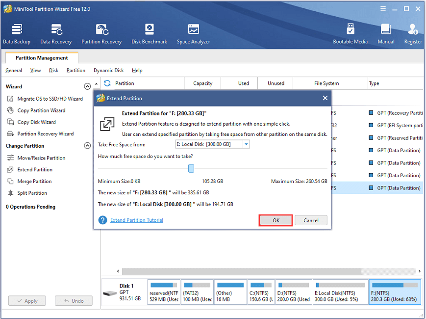 decide Extend Partition configurations