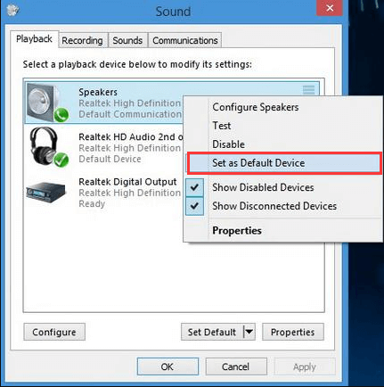 Realtek HD Audio : Non Connecté