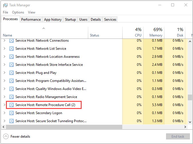 Service Host Remote Procedure Call