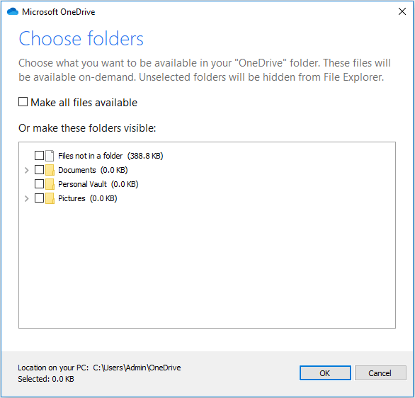 uncheck folders