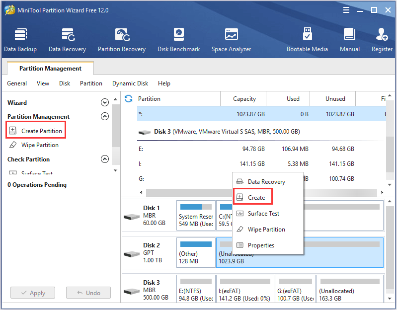 click Create Partition