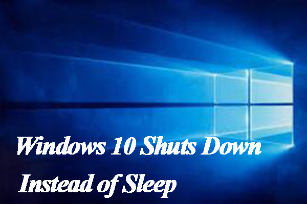 computer shuts down instead of sleeping