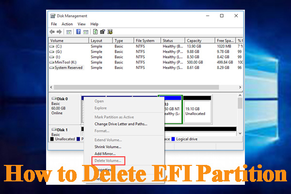 delete EFI partition