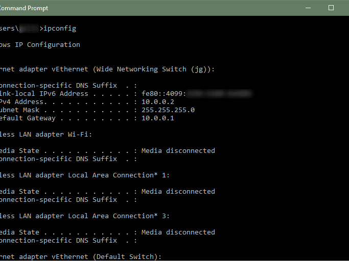 ipconfig