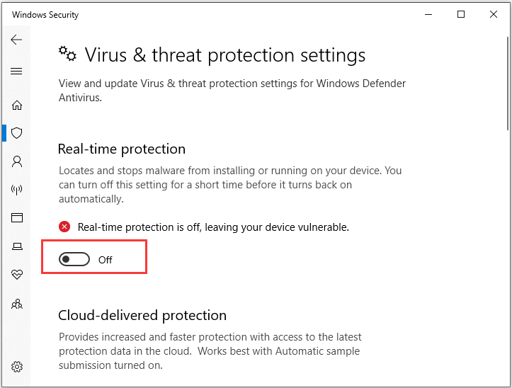 disable Windows Defender Antivirus