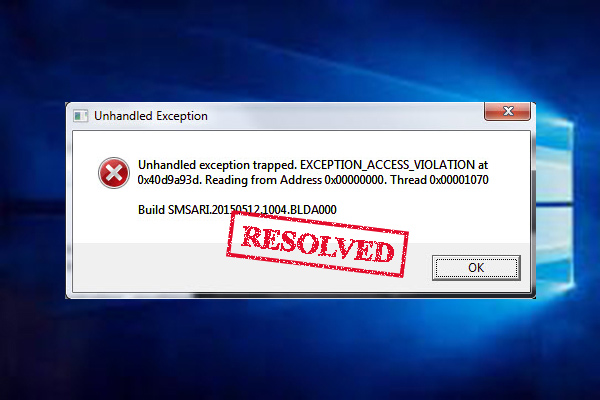 unhandled expression access violation