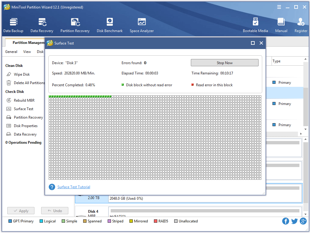 scan the disk for bad sectors