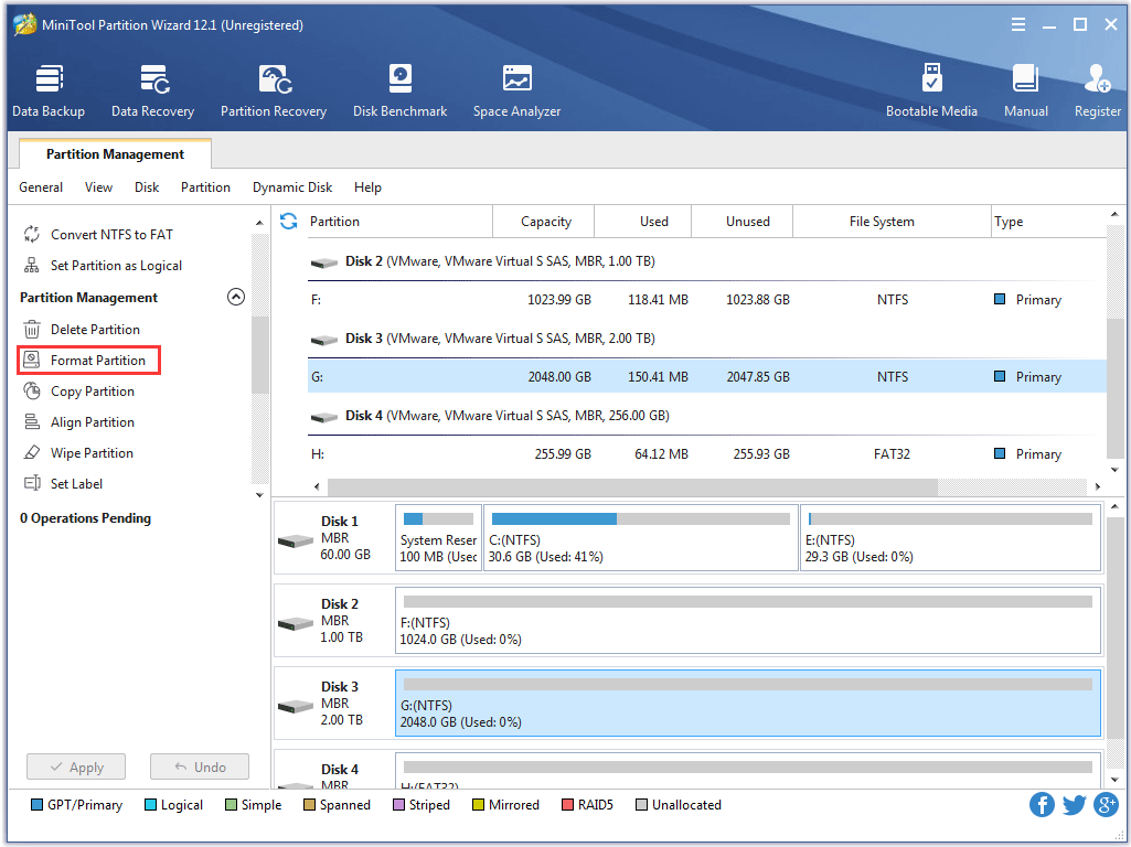 activate the Format Partition feature