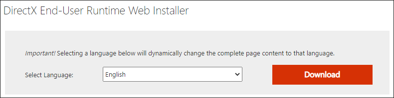 download the latest version of DirectX