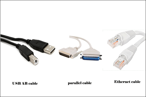 USB AB/parallel/Ethernet cable