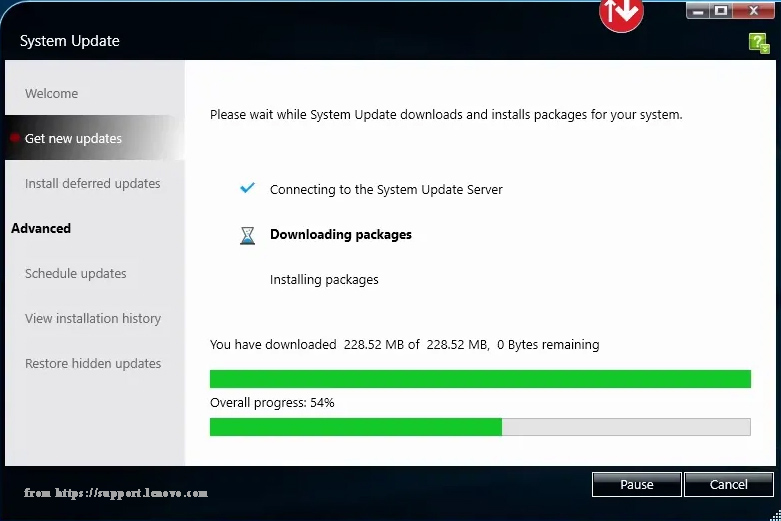 the process of download Lenovo driver updates