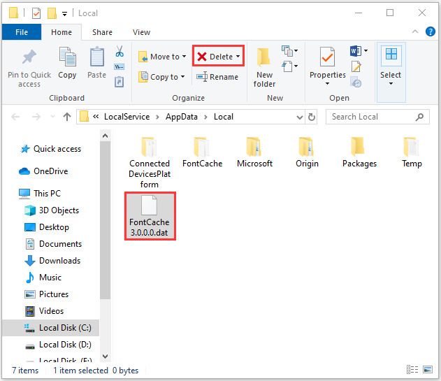 windows presentation foundation font cache 7009