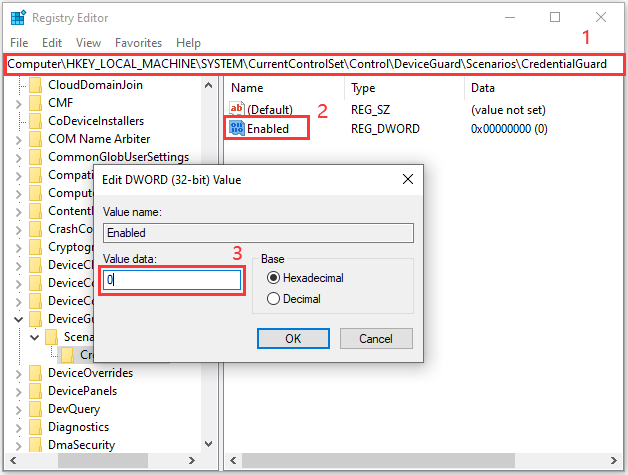 modify registry key