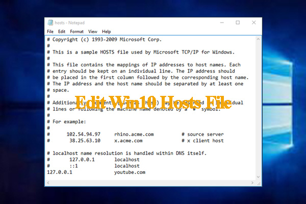 Windows 10 hosts file