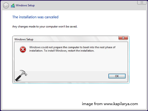 Windows could not prepare computer to boot