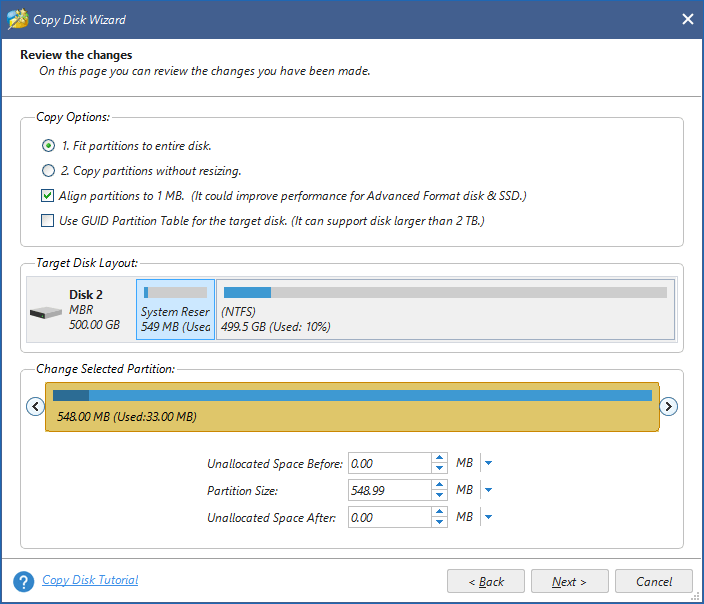 make changes for the new disk