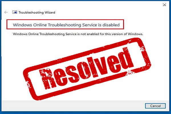 windows online troubleshooting service is disabled thumbnail
