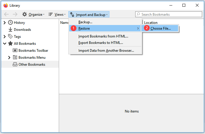 click Restore > Choose File
