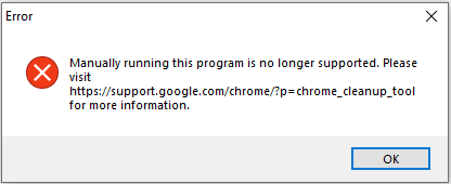 error launch Chrome Cleanup Tool