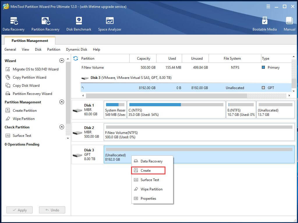 Create Partition on Unallocated Space