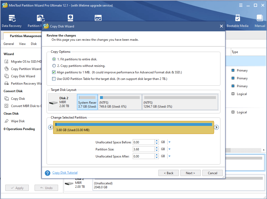 make configuration for the new disk