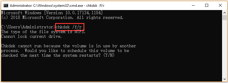 run CHKDSK to repair hard drive