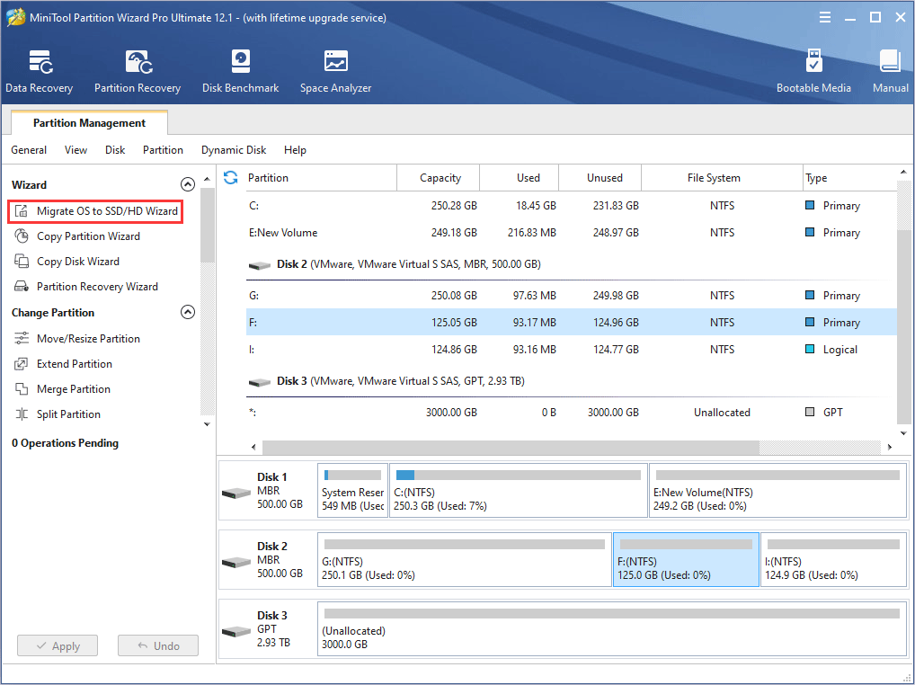 click on Migrate OS to SSD/HDD