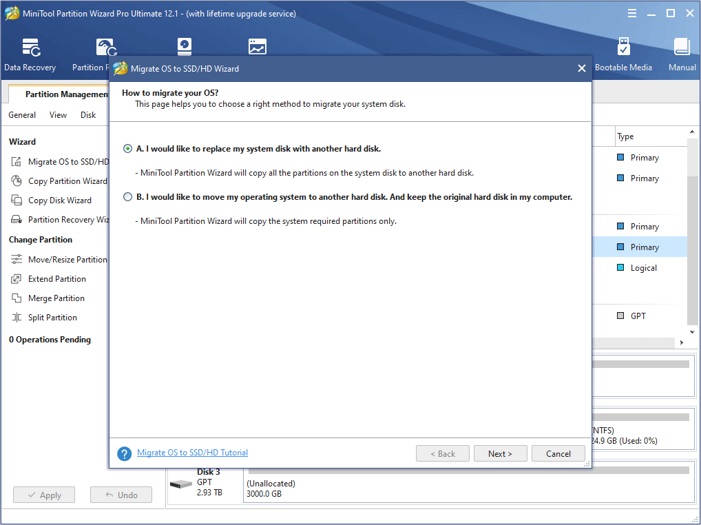 choose the right method to migrate the system disk