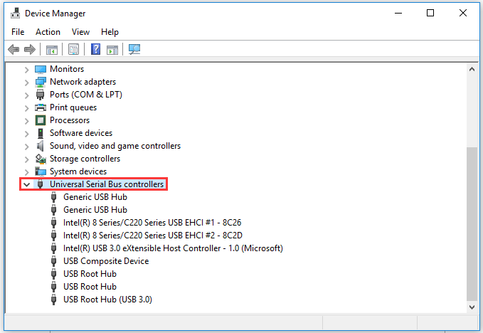 reset usb port windows 10